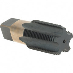 Union Butterfield - 1 - 11-1/2 NPT Thread, 5 Flute Standard Pipe Tap - 3-3/4" OAL, 1-3/4" Thread Length, Oxide Finish, High Speed Steel - Exact Tooling