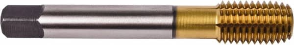 Union Butterfield - 1/2-20 UNF 2B Modified Bottoming Thread Forming Tap - Powdered Metal High Speed Steel, TiN Finish, 3.937" OAL, 0.866" Thread Length, Right Hand Thread, Series 1691AP - Exact Tooling
