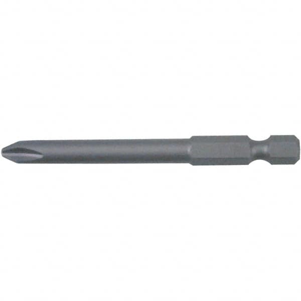 Wiha - #00 Phillips Power Bit Set - 1/4" Hex Drive, 2-3/4" OAL - Exact Tooling