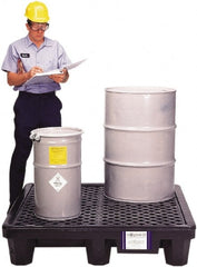 UltraTech - 66 Gal Sump, 3,000 Lb Capacity, 4 Drum, Polyethylene Spill Deck or Pallet - 53" Long x 53" Wide x 12" High, Liftable Fork, 2 x 4 Drum Configuration - Exact Tooling