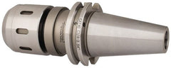 Accupro - CAT40 Taper Shank, 3/4" Hole Diam x 2.05" Nose Diam Milling Chuck - 3.54" Projection, 0.0002" TIR, Through-Spindle & DIN Flange Coolant, Balanced to 10,000 RPM - Exact Tooling