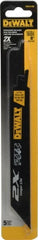 DeWALT - 8" Long x 1" Thick, Bi-Metal Reciprocating Saw Blade - Straight Profile, 14 to 18 TPI, Toothed Edge - Exact Tooling