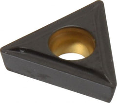 Kennametal - TPMT21.51 LF Grade KCP25 Carbide Turning Insert - TiCN/Al2O3 Finish, 60° Triangle, 1/4" Inscr Circle, 3/32" Thick, 1/64" Corner Radius - Exact Tooling