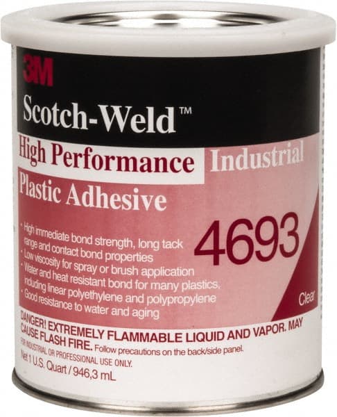 3M - 32 Fluid Ounce Container, Amber, Can Acetone Construction Adhesive - Series 4693 - Exact Tooling