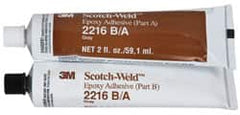 3M - 2 oz Tube Two Part Epoxy - 90 min Working Time, 3,200 psi Shear Strength, Series 2216 - Exact Tooling