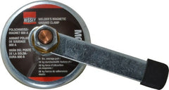 Bessey - 800 Amps Grounding Capacity, 3-1/2" Diam, 2" High, 55 Lb Max Pull Force, Magnetic Welding & Fabrication Ground Clamp - 55 Lb Average Pull Force, 3-1/2" Long, Round Cup Magnet, Copper Stud - Exact Tooling