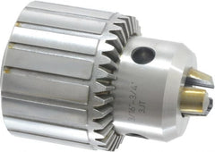 Accupro - JT3, 13/64 to 3/4" Capacity, Tapered Mount Drill Chuck - Keyed, 65mm Sleeve Diam, 85mm Open Length - Exact Tooling
