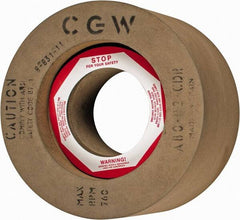 Camel Grinding Wheels - 6" Wide x 12" Diam, Type 7 Feed Regulating Wheel - 5" Hole Size, 80 Grit, Hardness R, 7-1/2" Diam x 1-1/2" Deep Recess, 7-1/2" Diam x 1-1/2" Deep Opposite Side Recess - Exact Tooling