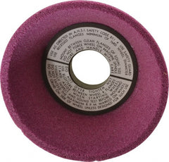 Grier Abrasives - 5" Diam, 1-1/4" Hole Size, 2-3/16" Overall Thickness, 46 Grit, Type 11 Tool & Cutter Grinding Wheel - Coarse Grade, Aluminum Oxide, K Hardness, Vitrified Bond, 4,966 RPM - Exact Tooling