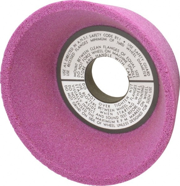 Grier Abrasives - 5" Diam, 1-1/4" Hole Size, 2-3/16" Overall Thickness, 60 Grit, Type 11 Tool & Cutter Grinding Wheel - Medium Grade, Aluminum Oxide, K Hardness, Vitrified Bond, 4,966 RPM - Exact Tooling