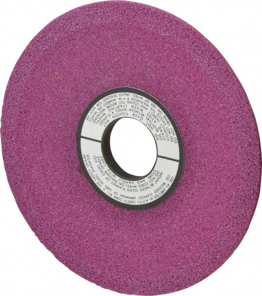 Grier Abrasives - 6" Diam, 1-1/4" Hole Size, 1/2" Overall Thickness, 46 Grit, Type 12 Tool & Cutter Grinding Wheel - Coarse Grade, Aluminum Oxide, J Hardness, Vitrified Bond, 4,138 RPM - Exact Tooling