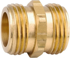 ANDERSON METALS - 3/4 MGHT & 1/2 GHT Garden Hose Male Union with FIP Tap - Lead Free Brass, Male Hose to Male Hose Connector - Exact Tooling