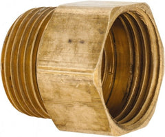 ANDERSON METALS - 3/4 FGHT & 3/4 MPT Garden Hose Female x MIP with FIP Tap - Lead Free Brass, Female Hose to Male Pipe Connector - Exact Tooling