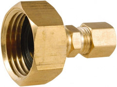 ANDERSON METALS - 3/4 FGHT & 1/4 Garden Hose Female x Comp - Lead Free Brass, Female Hose to Comp OD Connector - Exact Tooling