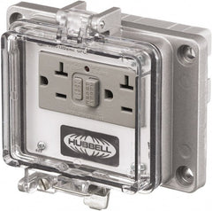 Hubbell Wiring Device-Kellems - 5-15R, 5-20R NEMA, 125 VAC, 20 Amp, GFCI Receptacle - Cast Aluminum, Panel Mount, Includes In Cabinet Receptacle - Exact Tooling