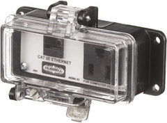 Hubbell Wiring Device-Kellems - 1 Port, 1 Power Receptacle, Ethernet, Clear Data Port Receptacle - 3.2 Inch Long x 1.6 Inch Deep x 4.45 Inch Wide, Aluminum, Surface Mount, Gray - Exact Tooling