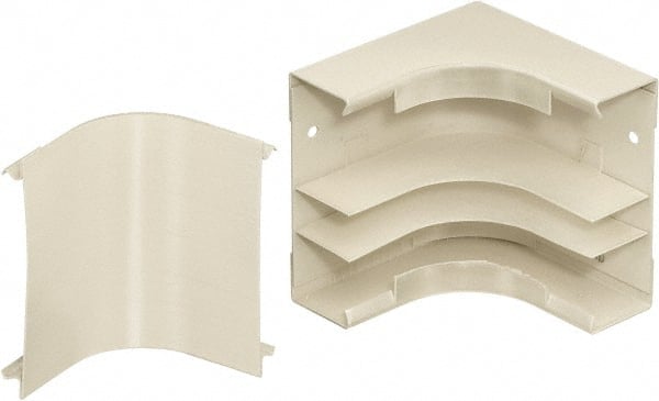 Hubbell Wiring Device-Kellems - 4.74 Inch Long x 4-3/4 Inch High, Raceway Elbow End - Ivory, For Use with HBL4750 Series Raceways - Exact Tooling