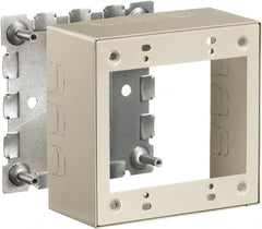 Hubbell Wiring Device-Kellems - 4.64 Inch Long x 2-1/4 Inch Wide x 4.54 Inch High, Rectangular 2 Gang Raceway Box - Ivory, For Use with HBL500 Series Raceways and HBL750 Series Raceways - Exact Tooling