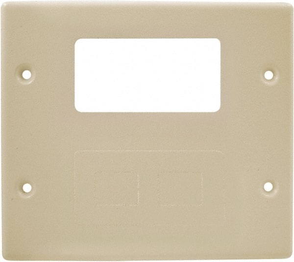 Hubbell Wiring Device-Kellems - 5.43 Inch Long x 4-3/4 Inch High, Rectangular Raceway Plate - Ivory, For Use with HBL4700 Series Raceways and HBL4750 Series Metal Raceways - Exact Tooling