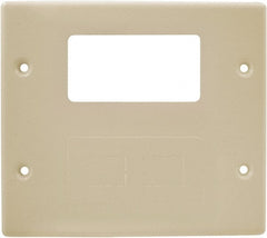 Hubbell Wiring Device-Kellems - 5.43 Inch Long x 4-3/4 Inch High, Rectangular Raceway Plate - Ivory, For Use with HBL4700 Series Raceways and HBL4750 Series Metal Raceways - Exact Tooling