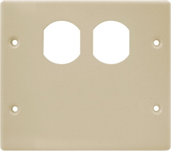 Hubbell Wiring Device-Kellems - 5.43 Inch Long x 4-3/4 Inch High, Rectangular Raceway Plate - Ivory, For Use with HBL4700 Series Raceways and HBL4750 Series Metal Raceways - Exact Tooling