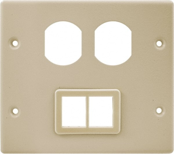 Hubbell Wiring Device-Kellems - 5.43 Inch Long x 4-3/4 Inch High, Rectangular Raceway Plate - Ivory, For Use with HBL4700 Series Raceways and HBL4750 Series Metal Raceways - Exact Tooling