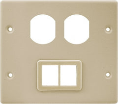 Hubbell Wiring Device-Kellems - 5.43 Inch Long x 4-3/4 Inch High, Rectangular Raceway Plate - Ivory, For Use with HBL4700 Series Raceways and HBL4750 Series Metal Raceways - Exact Tooling