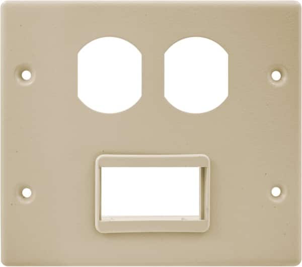 Hubbell Wiring Device-Kellems - 5.43 Inch Long x 4-3/4 Inch High, Rectangular Raceway Plate - Ivory, For Use with HBL4700 Series Raceways and HBL4750 Series Metal Raceways - Exact Tooling