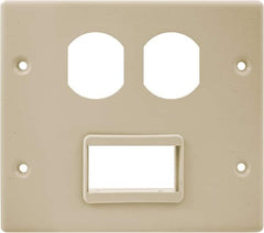 Hubbell Wiring Device-Kellems - 5.43 Inch Long x 4-3/4 Inch High, Rectangular Raceway Plate - Ivory, For Use with HBL4700 Series Raceways and HBL4750 Series Metal Raceways - Exact Tooling
