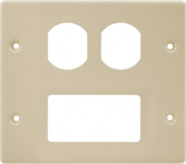 Hubbell Wiring Device-Kellems - 5.43 Inch Long x 4-3/4 Inch High, Rectangular Raceway Plate - Ivory, For Use with HBL4700 Series Raceways and HBL4750 Series Metal Raceways - Exact Tooling