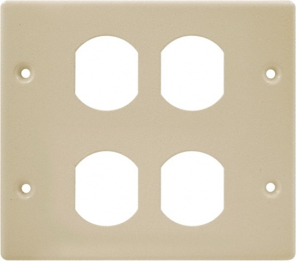Hubbell Wiring Device-Kellems - 5.43 Inch Long x 4-3/4 Inch High, Rectangular Raceway Plate - Ivory, For Use with HBL4700 Series Raceways and HBL4750 Series Metal Raceways - Exact Tooling