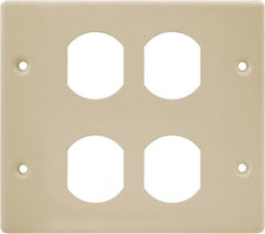 Hubbell Wiring Device-Kellems - 5.43 Inch Long x 4-3/4 Inch High, Rectangular Raceway Plate - Ivory, For Use with HBL4700 Series Raceways and HBL4750 Series Metal Raceways - Exact Tooling