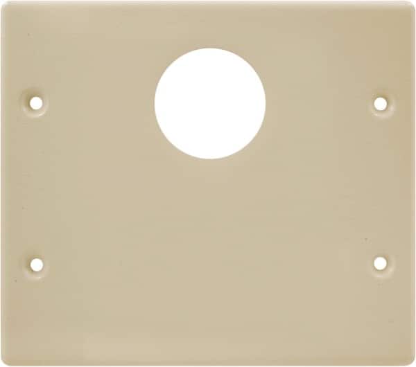 Hubbell Wiring Device-Kellems - 5.43 Inch Long x 4-3/4 Inch High, Rectangular Raceway Plate - Ivory, For Use with HBL4700 Series Raceways and HBL4750 Series Metal Raceways - Exact Tooling