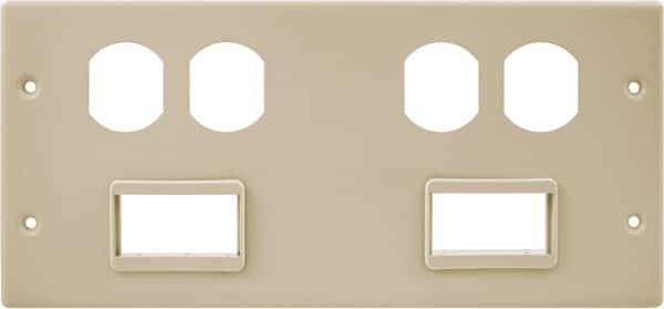 Hubbell Wiring Device-Kellems - 10.22 Inch Long x 4-3/4 Inch High, Rectangular Raceway Plate - Ivory, For Use with HBL4750 Series Raceways - Exact Tooling
