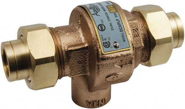 Conbraco - 3/4 Thread, 175 psi WOG Rating, Bronze Dual Check Backflow Preventer Valve - Lead-Free, Use with Potable Water Applications - Exact Tooling
