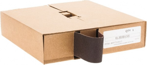 Made in USA - 2" x 50 Yd 80 Grit Aluminum Oxide Cloth Roll - J Weighted Backing - Exact Tooling