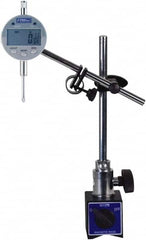 Fowler - 0.0005" Graduation, 1" Max Meas, Electronic Indicator & Base Kit - 0.01mm Resolution, 2.3" Base Length x 2" Base Width x 1.8" Base Height, 2-1/4" Dial Diam - Exact Tooling
