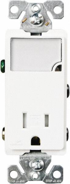 Cooper Wiring Devices - 2 Pole, 125 VAC, 15 Amp, 1 Outlet, Flush Mounted, Self Grounding, Tamper Resistant Combination Outlet with Night Light - 5-15R Configuration, Back Side Wiring, Thermoplastic Material, cULus Listed Standard - Exact Tooling
