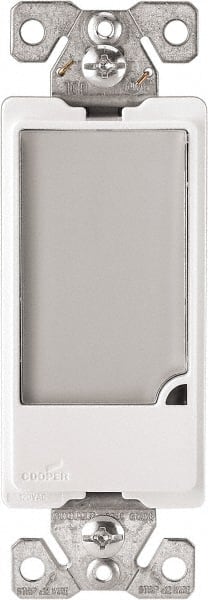 Cooper Wiring Devices - 1 Pole, 120 VAC, 15 Amp, Flush Mounted, Combination Night Light - NonNEMA Configuration, Back Side Wiring, Thermoplastic Material, cULus Listed, NOM 426 Standard - Exact Tooling