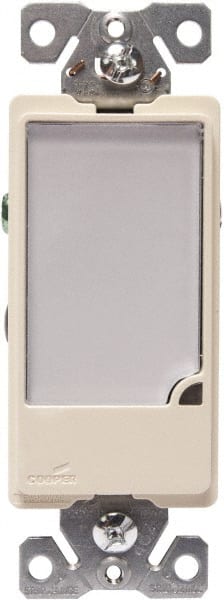 Cooper Wiring Devices - 1 Pole, 120 VAC, 15 Amp, Flush Mounted, Combination Night Light - NonNEMA Configuration, Back Side Wiring, Thermoplastic Material, cULus Listed, NOM 426 Standard - Exact Tooling
