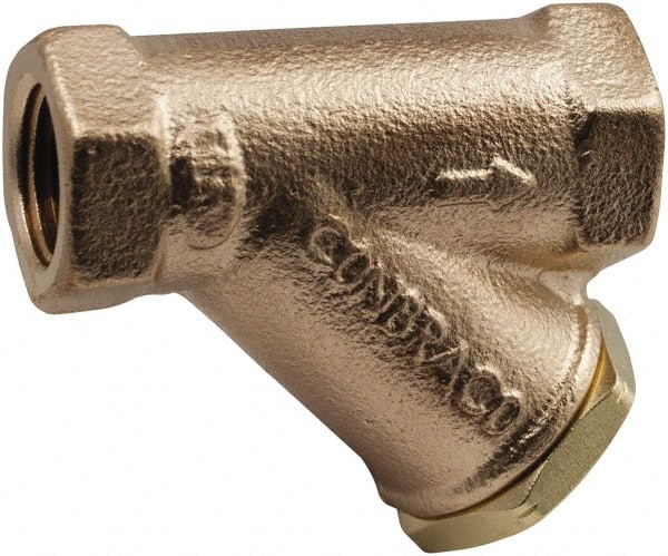 Conbraco - 1/4" Pipe, Female NPT Ends, Lead Free Bronze Y-Strainer - 400 psi Pressure Rating, 400 psi WOG Rating, 125 psi WSP Rating - Exact Tooling