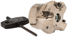 Seco - 1.57" Cut Diam, 1/2" Arbor Hole, 0.118" Max Depth of Cut, 40° Indexable Chamfer & Angle Face Mill - 4 Inserts, ON.U 05 Insert, Right Hand Cut, 4 Flutes, Through Coolant, Series Double Octo 05 - Exact Tooling