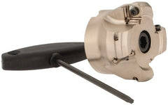 Seco - 1.97" Cut Diam, 3/4" Arbor Hole, 0.118" Max Depth of Cut, 40° Indexable Chamfer & Angle Face Mill - 5 Inserts, ON.U 05 Insert, Right Hand Cut, 5 Flutes, Through Coolant, Series Double Octo 05 - Exact Tooling