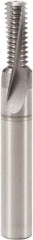 Seco - M4x0.70 Metric Coarse, 0.124" Cutting Diam, 3 Flute, Solid Carbide Helical Flute Thread Mill - Internal Thread, 0.315" LOC, 1.929" OAL, 6mm Shank Diam - Exact Tooling