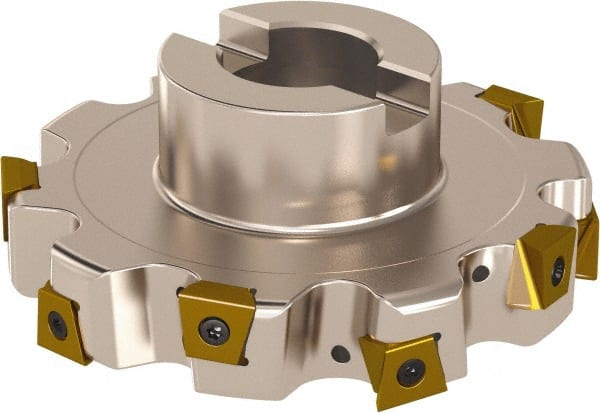 Seco - Shell Mount Connection, 63/64" Cutting Width, 2.3425" Depth of Cut, 250mm Cutter Diam, 2.3622" Hole Diam, 9 Tooth Indexable Slotting Cutter - R335.25 Toolholder, L/XNHQ 1407 Insert, Right Hand Cutting Direction - Exact Tooling