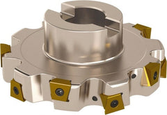 Seco - Arbor Hole Connection, 63/64" Cutting Width, 3.4528" Depth of Cut, 250mm Cutter Diam, 1.9685" Hole Diam, 9 Tooth Indexable Slotting Cutter - 335.25 Toolholder, L/XNHQ 1407 Insert - Exact Tooling