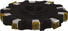 Seco - Arbor Hole Connection, 1.0236" Cutting Width, 1.2874" Depth of Cut, 125mm Cutter Diam, 1.5748" Hole Diam, 4 Tooth Indexable Slotting Cutter - 335.25 Toolholder, L/XNHQ 1407 Insert - Exact Tooling
