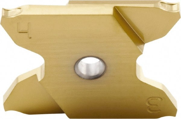 Seco - 2503010X4GK MC Grade CP500, 0.059" Cutting Width Carbide Grooving Insert - 0.256" Max Depth of Cut, Neutral, 0.004" Corner Radius, TiAlN/TiN Finish - Exact Tooling