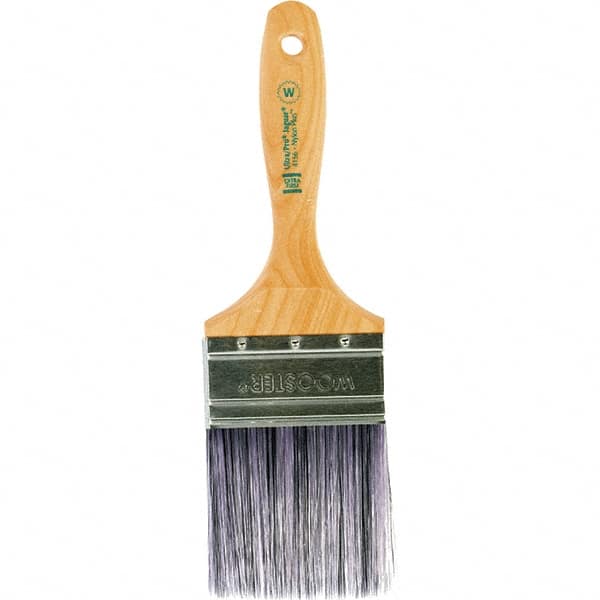 Wooster Brush - 3" Flat Synthetic Wall Brush - 3-7/16" Bristle Length, 6-1/4" Maple Beavertail Handle - Exact Tooling