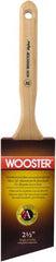 Wooster Brush - 2-1/2" Angled Synthetic Sash Brush - 2-15/16" Bristle Length, 7-7/8" Maple Fluted Handle - Exact Tooling